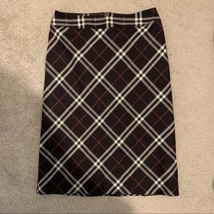 Y2K vintage plaid brown midi skirt